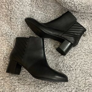 Adrienne Vittadini Theo Black Heeled Ankle Boots